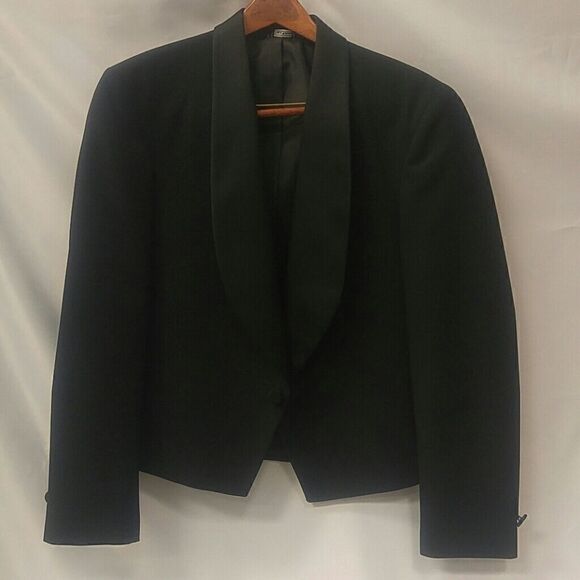 MEN'S FORMALWEAR INT. BLACK WAIST ETON JACKET. - Picture 7 of 8
